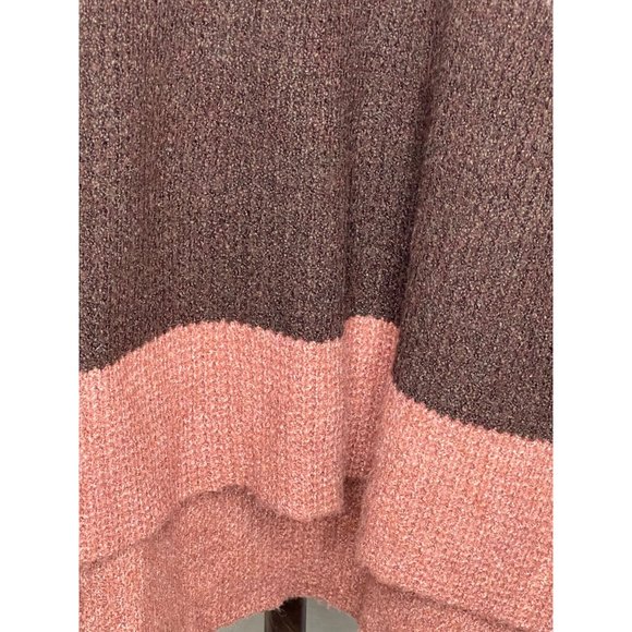 So sweater women’s size large turtleneck pull over nautical warm brown stripes h - Picture 4 of 8